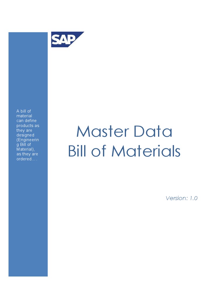 SAP BOM Master Data Guide | PDF | Business Process | Information ...