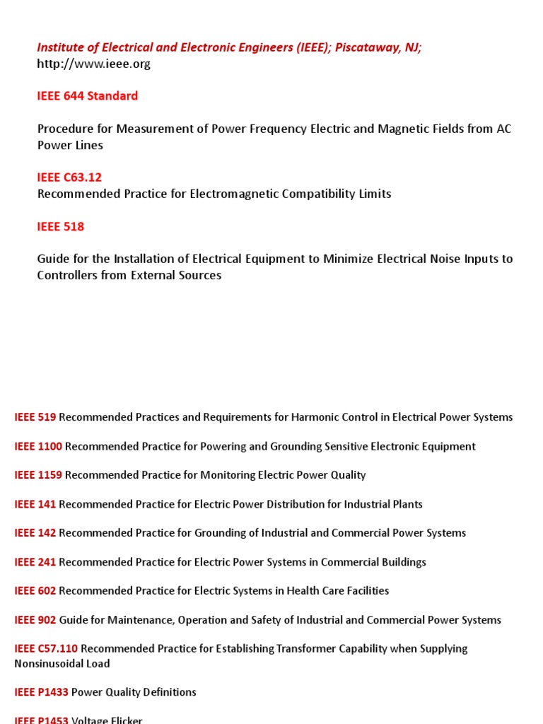 IEEE Power Quality Standards PDF Compatibility
