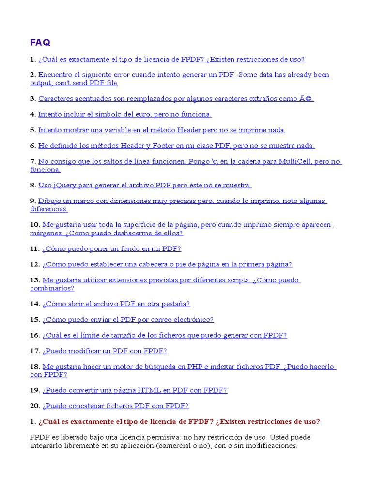 FPDF - Faq | PDF | Formato de Documento Portable | Comillas