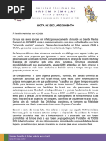 Nota de Esclarecimento à Família DeMolay Do SCODB.