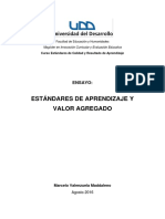 Ensayo Estándares de Aprendizaje y Valor Agregado (M. Valenzuela)