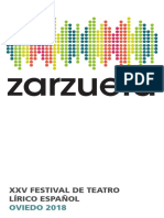 2018 Programa Zarzuela XXV Oviedo