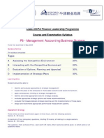 P6 - Management Accounting Business Strategy: CIMA-CICPA Finance Leadership Programme Course and Examination Syllabus