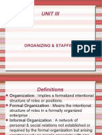 Unit Iii: Organizing & Staffing