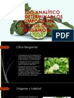 Método analítico para determinar componentes activos de bergamota