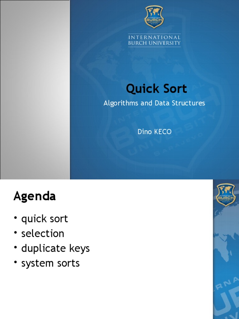 Quick Sort: Algorithms and Data Structures | PDF | Discrete Mathematics ...
