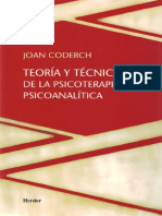 Teoría y Técnica de La Psicoterapia Psicoanalítica (Joan Coderch) PDF