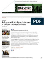 Informe Oficial_ Israel Ataca en Dos Años a 18 Imprentas Palestinas – Resumen de Medio Oriente