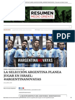 La Selección Argentina Planea Jugar en Israel_ #Argentinanovayas – Resumen de Medio Oriente