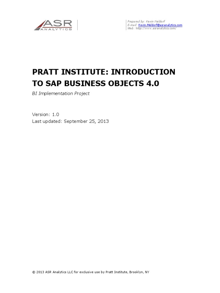 Sap Business Objects 4 0 Training Guide | PDF | Tab (Gui) | Analytics