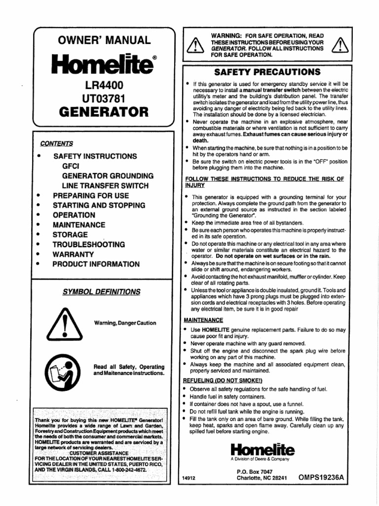 Homelite LR4400 | PDF