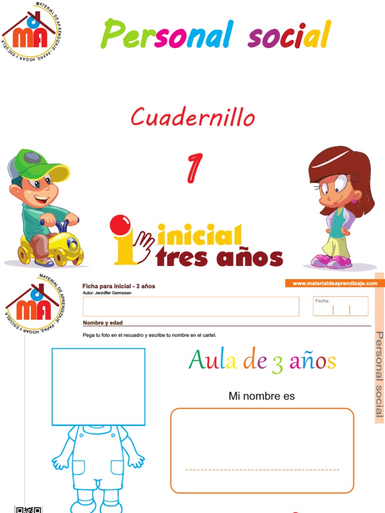 Cuadernillo 1 Personal Social 3 Años 2 | PDF