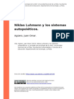 Aguero, Juan Omar (2010) - Niklas Luhmann y Los Sistemas Autopoieticos