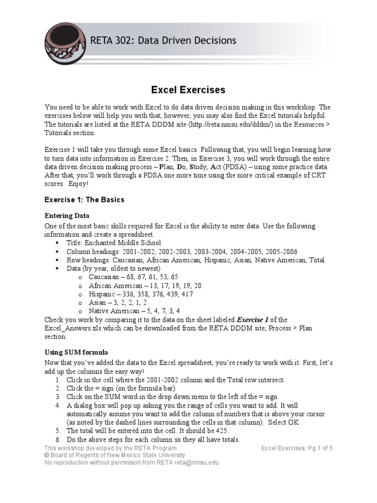 Excel exercises chart microsoft excel