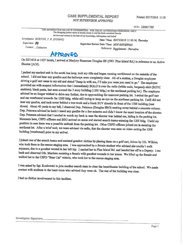 Coral Springs Police Reports PDF