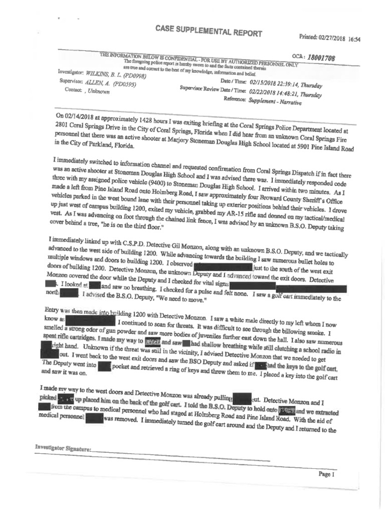 More Coral Springs Police Reports PDF