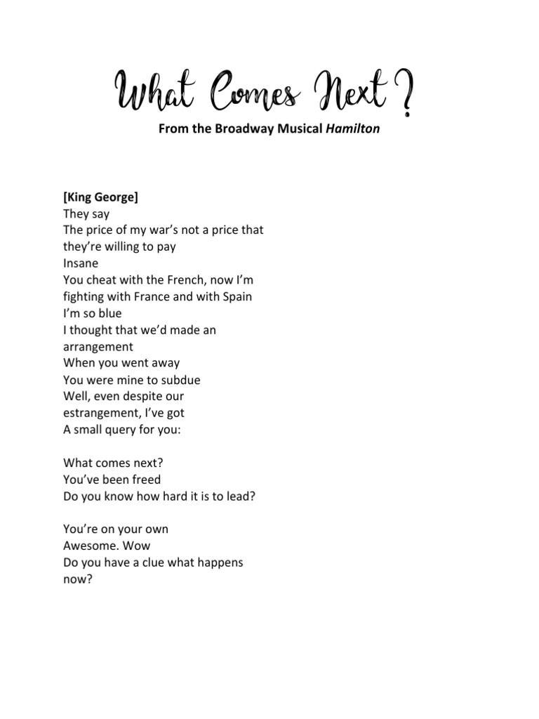 Hamilton-What Comes Next | PDF