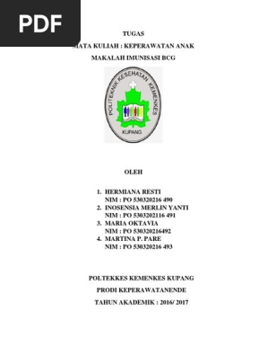 Makalah Tentang Imunisasi Bcg