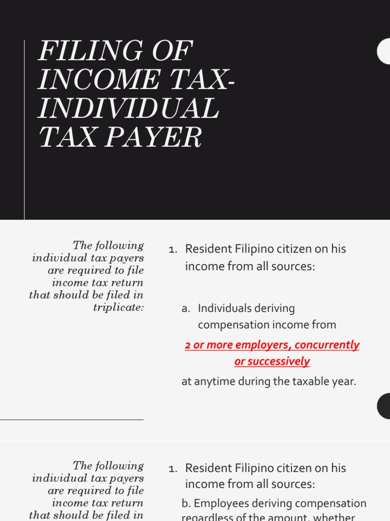 Income Tax Filing Guide for Individuals | PDF | Tax Deduction | Taxes