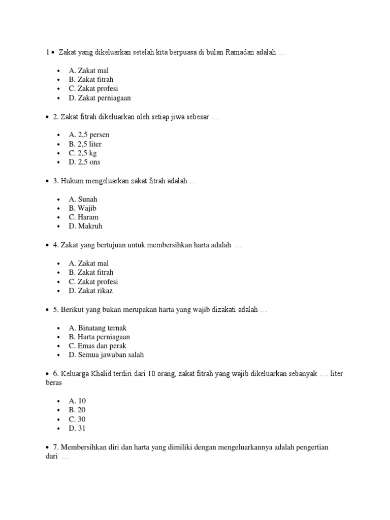 Contoh Soal Zakat Kumpulan Informasi