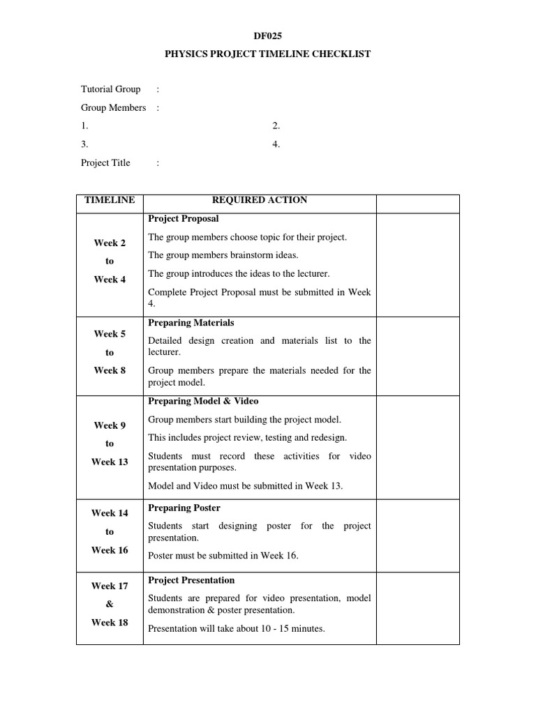 Group Project Timeline | PDF