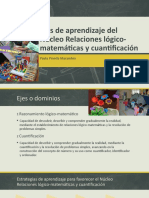 Ejes de Aprendizaje Del Núcleo Relaciones Lógico-Matemáticas y