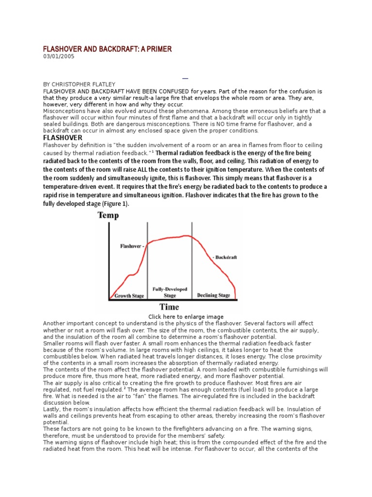 Flashover Vs Backdraft Primer PDF Fires Firefighter