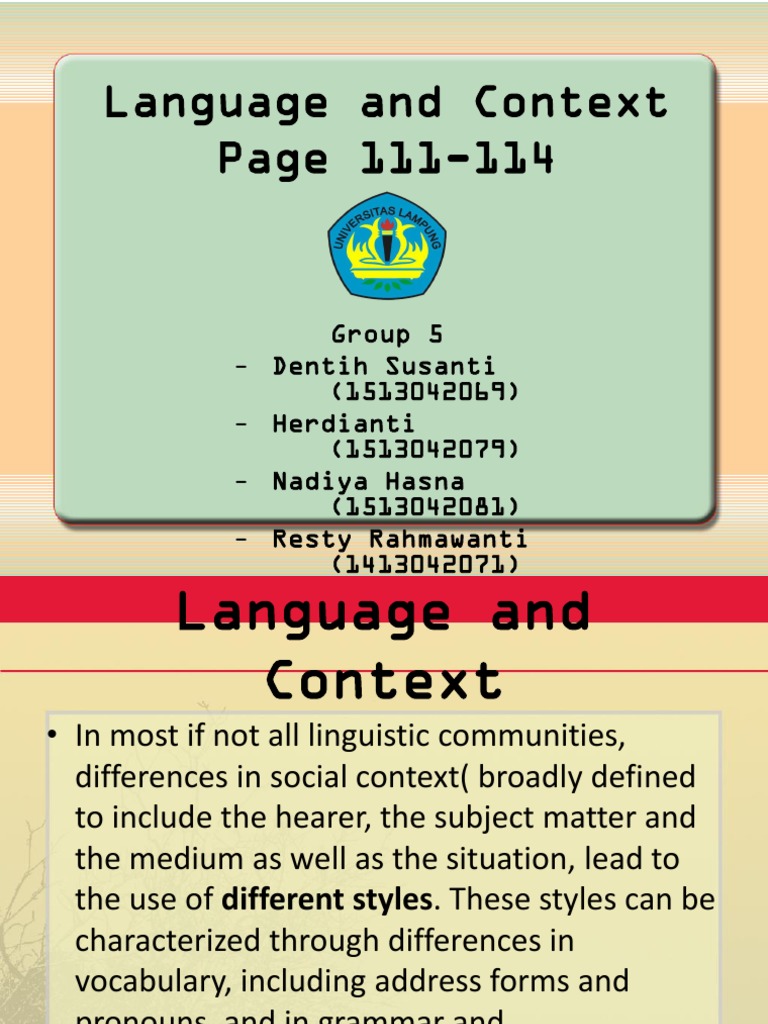 Language Variations and Contextual Styles | PDF | Dialect | Scots Language