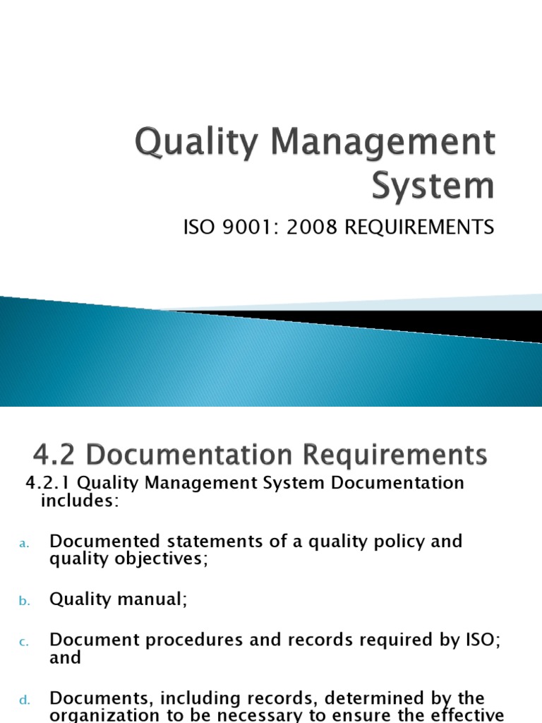 ISO 9001:2008 Quality Documentation Requirements | PDF | Quality ...