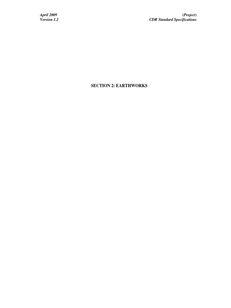 Section 2 Earthworks - Version 1.2 | PDF | Demolition | General Contractor