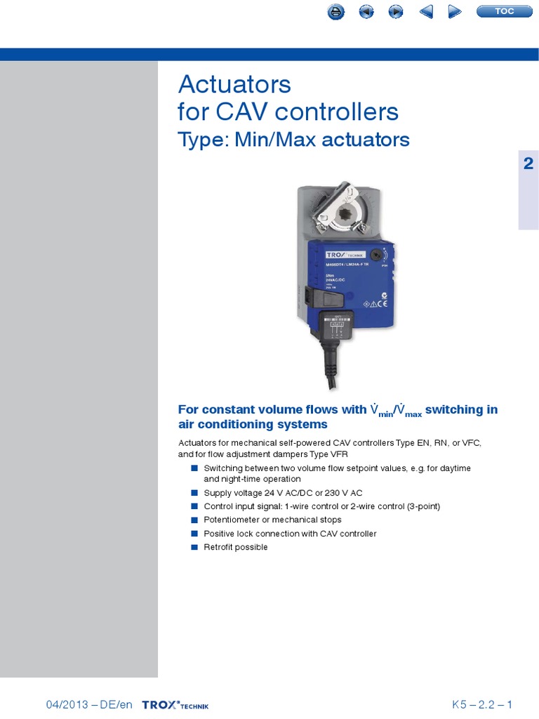Min/Max Actuators for CAV Controllers | PDF | Duct (Flow) | Switch