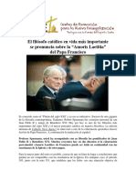 Articulo El Filósofo Católico en Vida Más Importante Se Pronuncia Sobre La Amoris Laetitia Del Papa Francisco