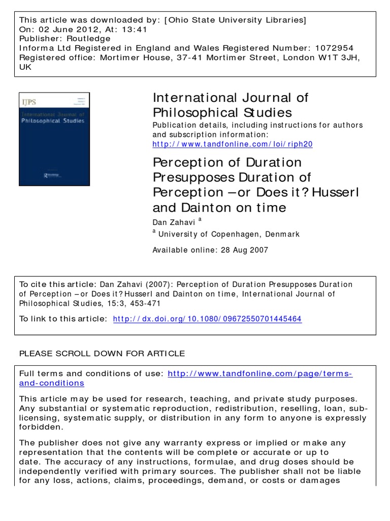 International Journal of Philosophical Studies | PDF | Phenomenology ...