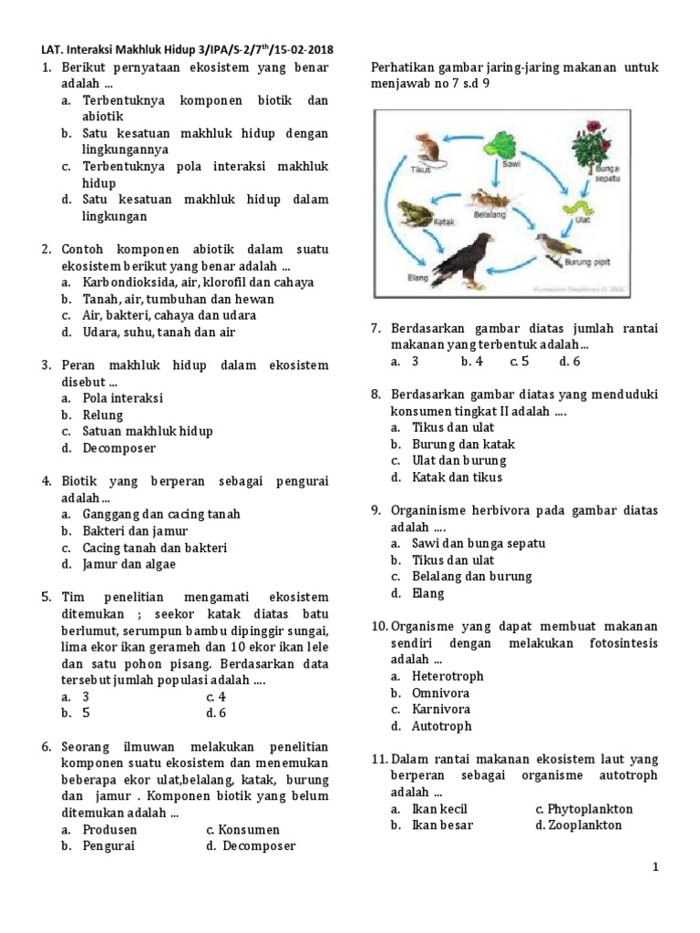 Berikut Pernyataan Ekosistem Yang Benar Adalah