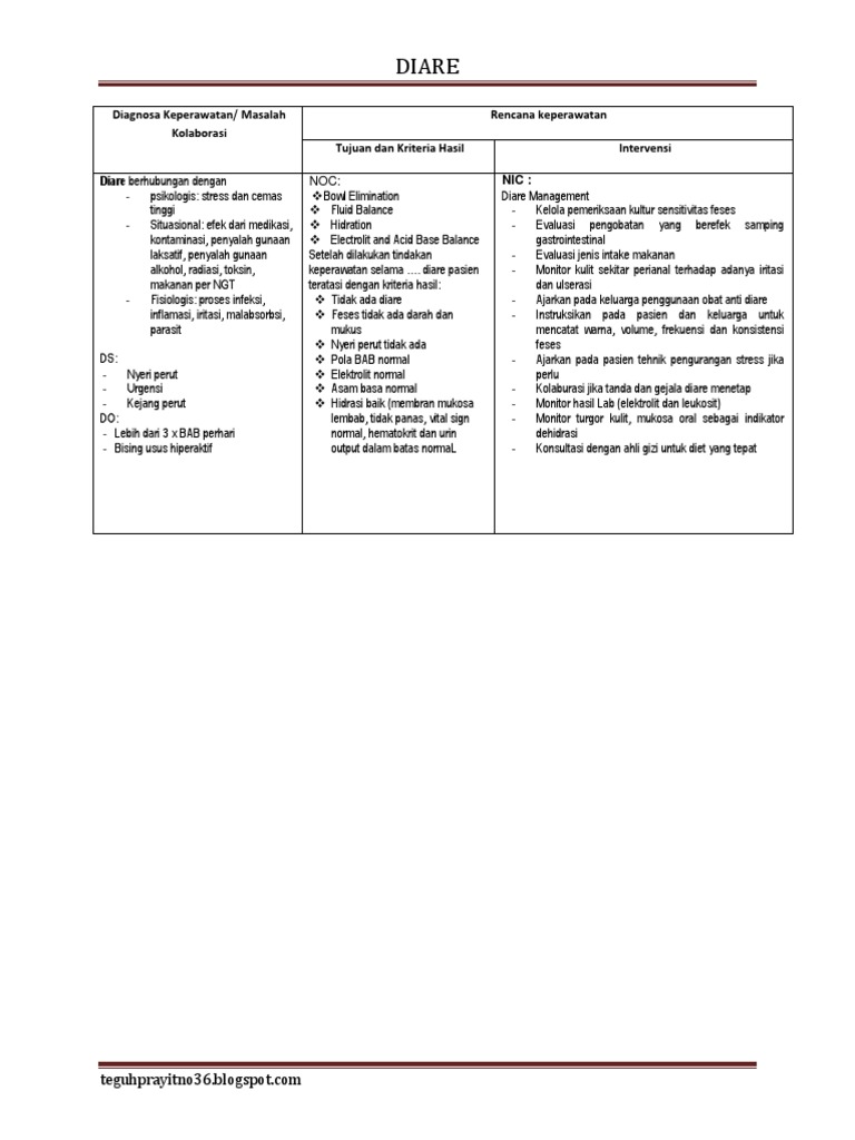 Panduan Keperawatan Diare | PDF