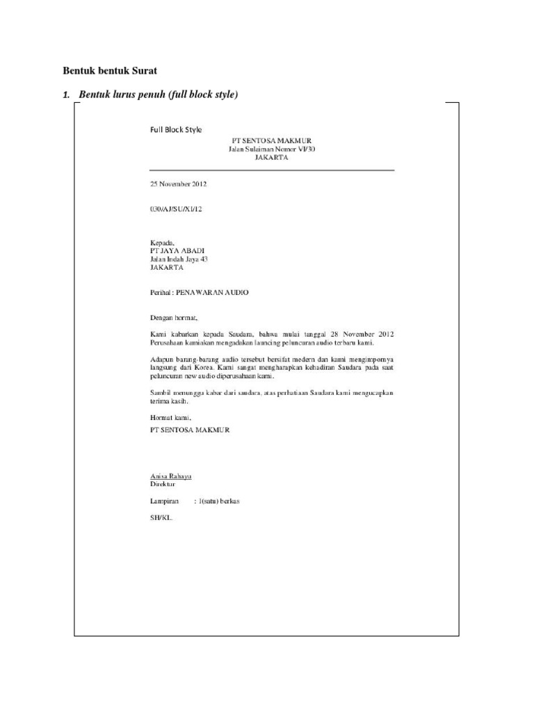 Bentuk Bentuk Surat | PDF