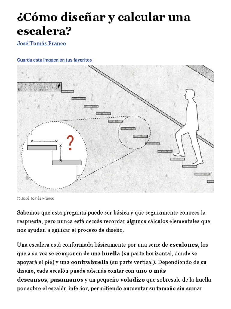 Cómo Diseñar y Calcular Una Escalera? | PDF | Escalera, image size:768x1024