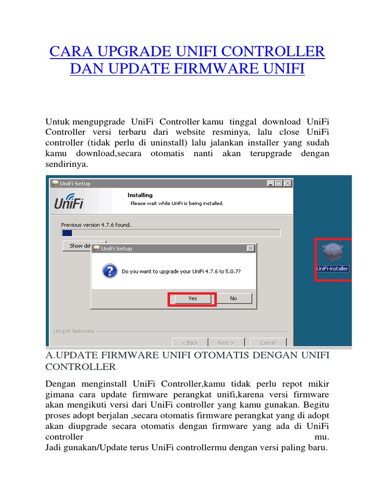 Cara Upgrade Unifi Controller Dan Update Firmware Unifi PDF
