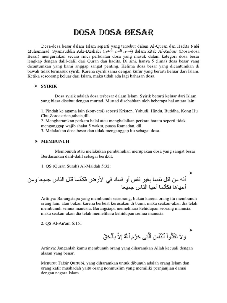Dosa Dosa Besar Pdf