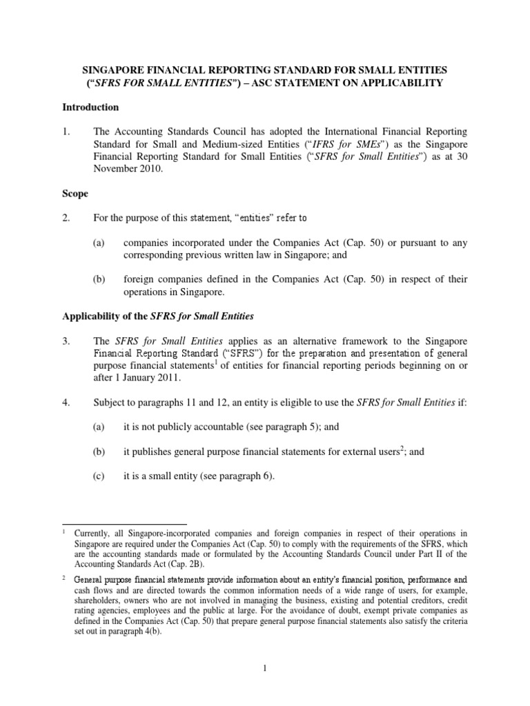 SFRS for Small Entities Overview | PDF | International Financial ...