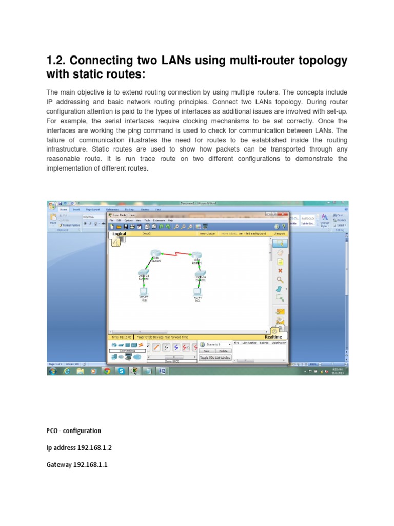 Multi-Router LAN Connection Guide | PDF | Science & Mathematics | Computers