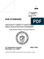 Doe Standard: Criticality Safety Functional Area Qualification Standard