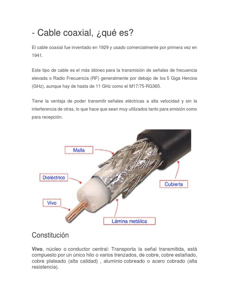 Cable Coaxial | PDF | Cable coaxial | Electricidad