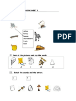 Worksheet 1 I. Look and Match.: I K L M N