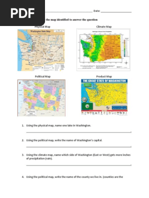 Types Of Maps Pdf Types Of Maps Worksheet | Pdf | Washington (State) | Map