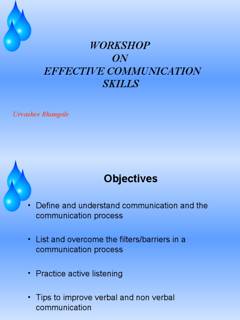 Effective Communication Skills Workshop | PDF | Communication | Body ...
