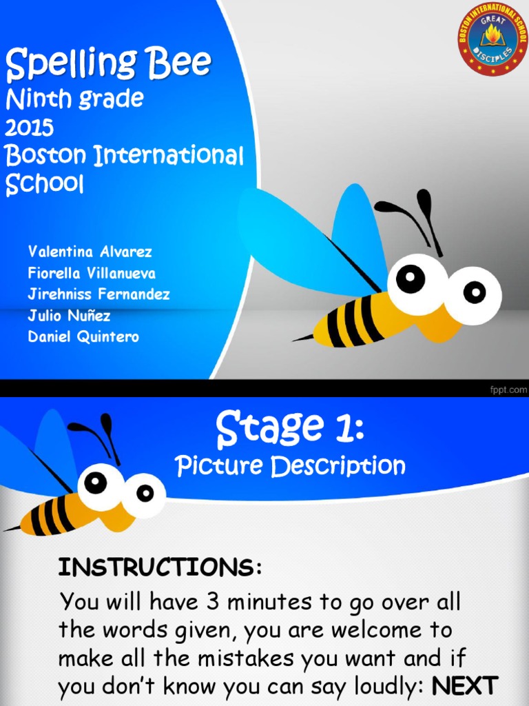 Spelling Bee PPT Example Clothing