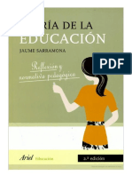 Teoria de La Educacion - JAUME SARRAMONA (Reflexion y Normativa Pedagogica) Cap. 1 PDF