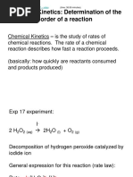 Exp. 17: Kinetics: Determination of The Order of A Reaction