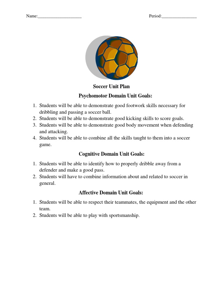 Soccer Unit Plan DV PDF Association Football Educational Assessment